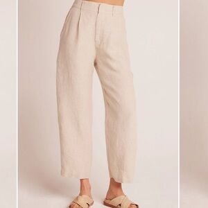 100% Linen Bella Dahl Linen Sand Trouser Size XS